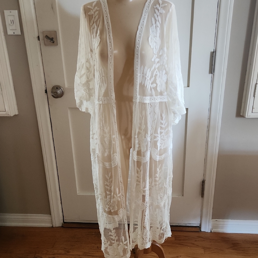 Rachel Zoe White Lace Cover-Up